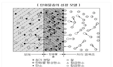 탄화물층의 성장 모델
