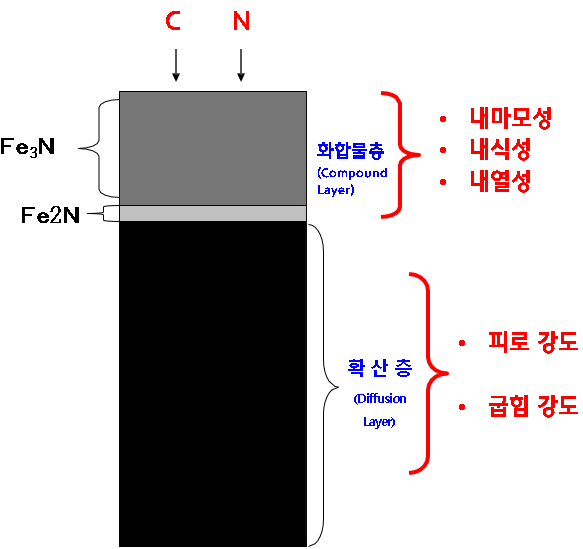 질화층 모식도