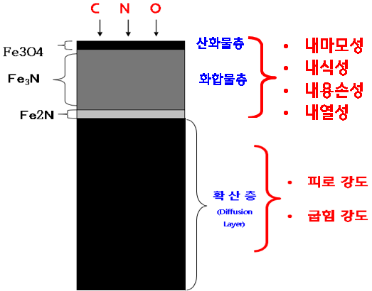 질화층 모식도